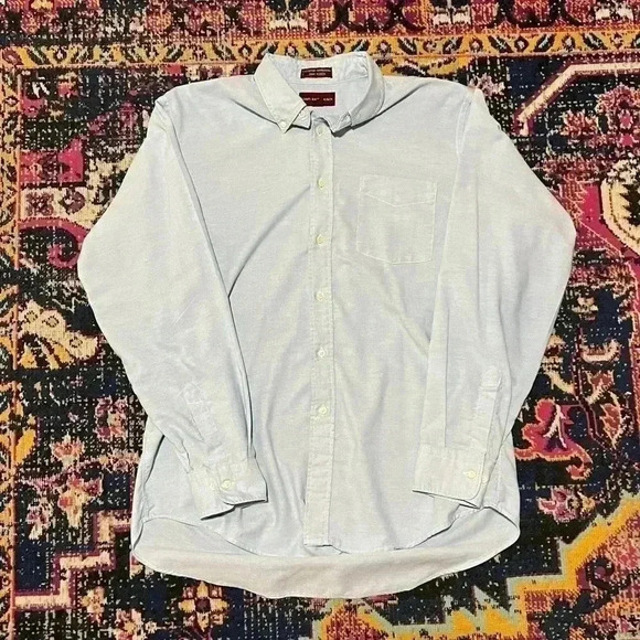 Chaps Ralph Lauren Men's 16.5/34-35 Blue Oxford Button Down Long Sleeve Shirt - Picture 1 of 1